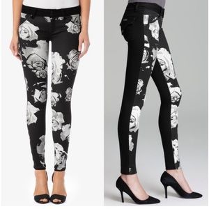 Hudson Visa Versa Floral Skinny Black Denim Jeans
